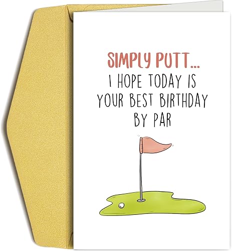 Divertida tarjeta de cumpleaños de golf para hombres, tarjeta de feliz cumpleaños para golfista, tarjeta de cumpleaños deportiva humorística para