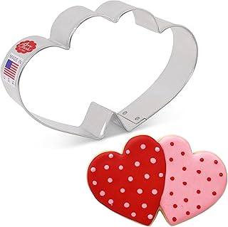 Double Heart Valentine's Cookie Cutter, 4.75" Made in USA by Ann Clark