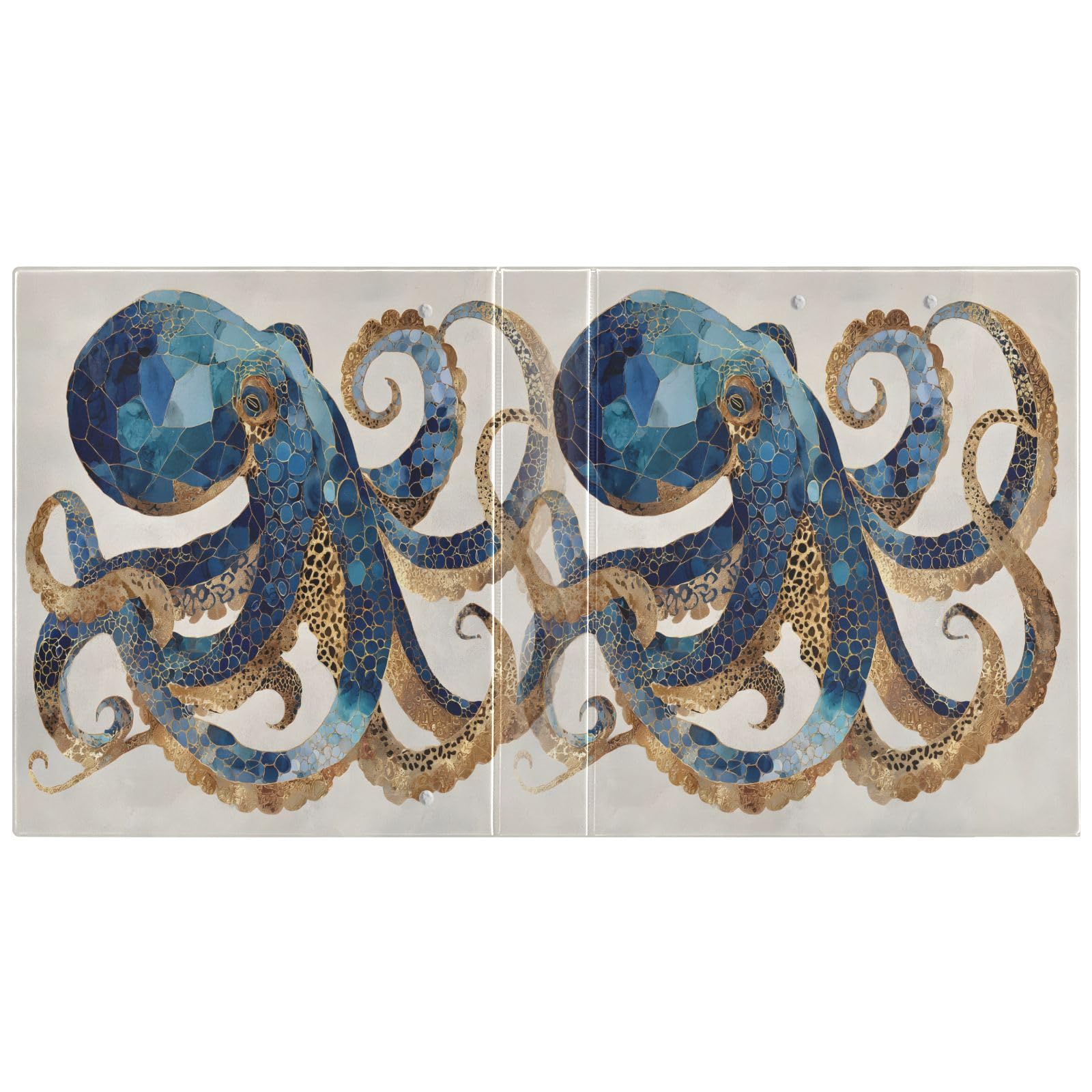 Raccoglitore a 3 anelli blu a forma di polpo da 3,8 cm, contiene 200 fogli, 3 raccoglitori ad anelli con clip in metallo antiscivolo