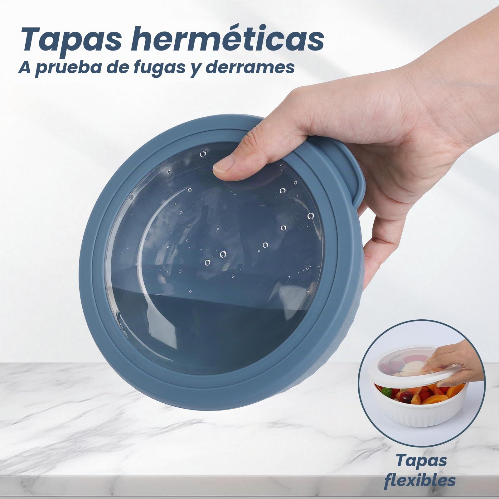 Cozary Juego de 4 Cuencos Mezcladores de Plástico, Bol Ensalada (400ML, 780ML,1400ML, 2200ML), Bol Plastico con Tapa, Apilables, sin BPA, Bowl para Mezclar, Apto para Microondas y Lavavajillas