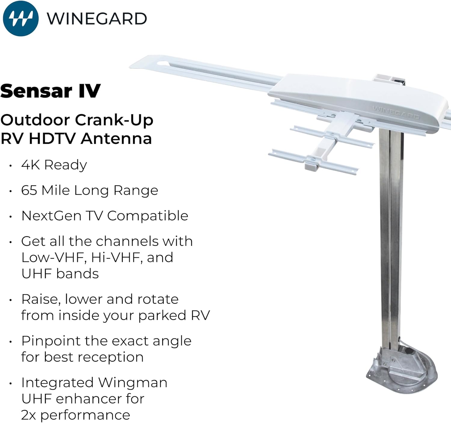 Winegard RVW-395 Sensar IV White DTV/HD TV Antenna