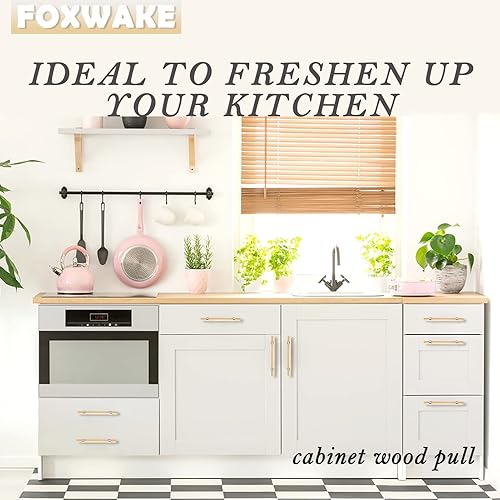 Miniatura 6 de Manijas de madera y plata para gabinete, 10 piezas ajustables de doble agujero de 3 a 5 pulgadas, perillas de metal moderno para aparador, manijas