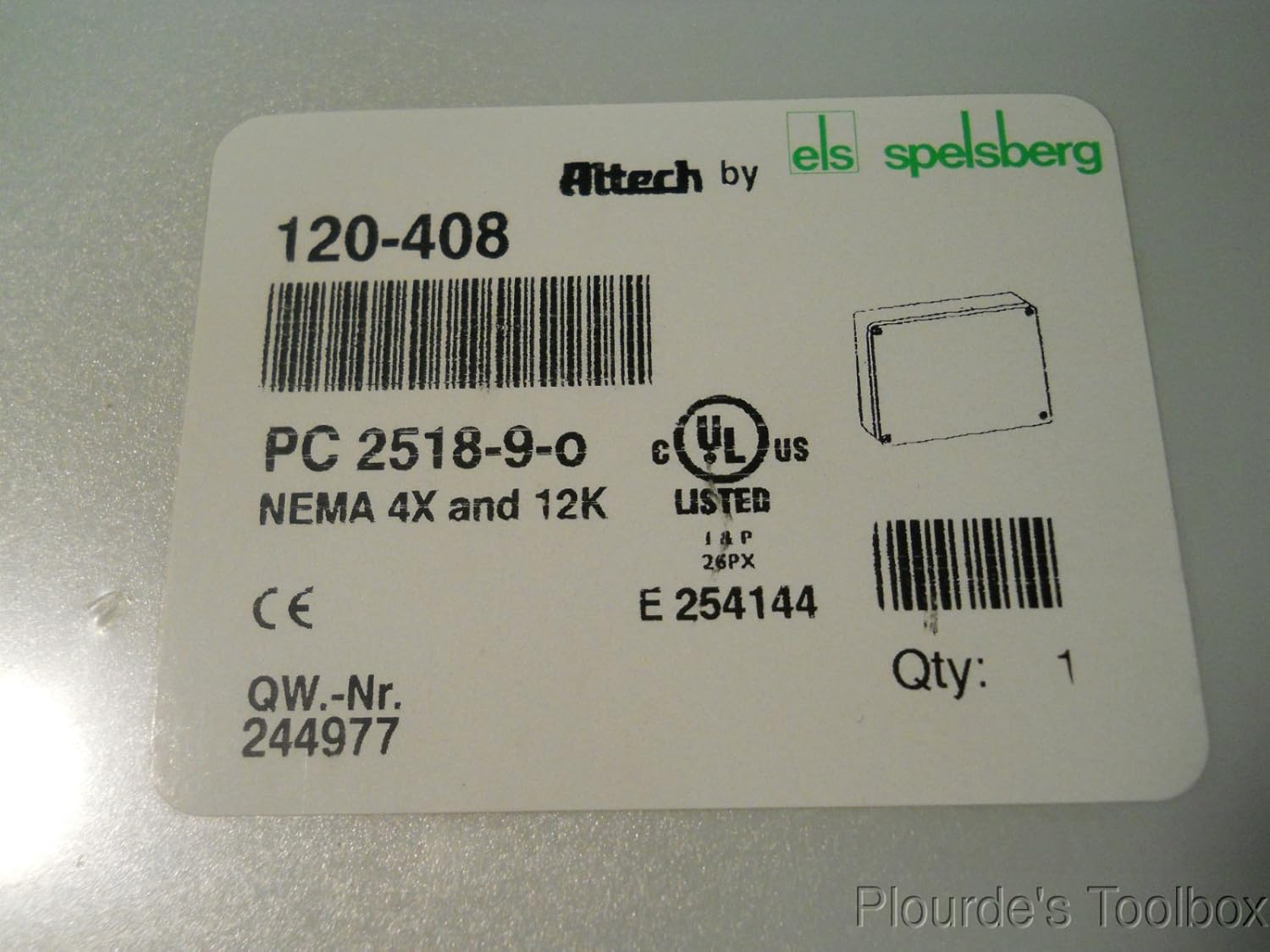 Altech Corp. 120-408 Enclosure; Box-Lid; Polystyrene; Gray; 10x7.09x3.54 In; IP66; NEMA 4X; TK Series