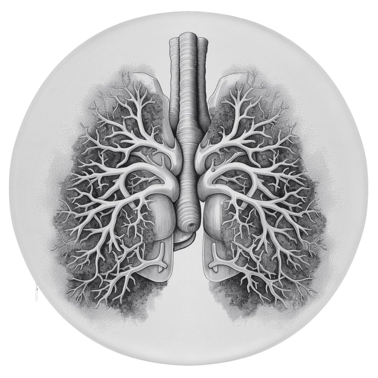Wsoihfec Style Lungs Vector Image Seat Cushion Round Chair Pad