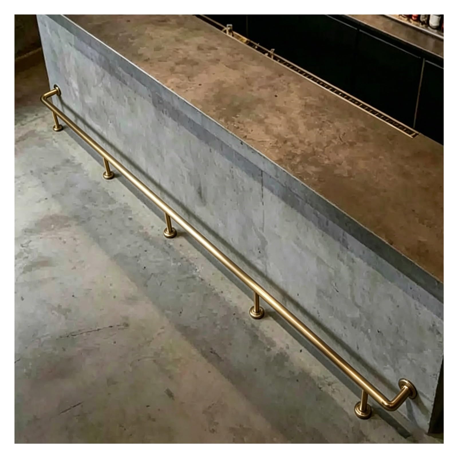 ZJKXJH Foot Rest Bar for Kitchen Island, Tubular Stainless Steel Footrest Rod for For Indoor/Outdoor Use, Customizable Island Foot Support Bar(Gold,405cm/13.3')