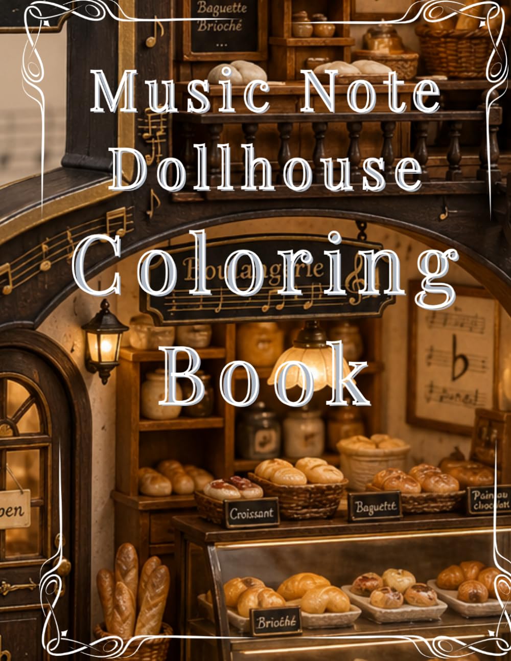 Music Note Dollhouse Coloring Book: A Relaxing Adult Coloring Book of Miniature Musical Rooms and Cozy Interiors (Soran Dollhouse Coloring Series)