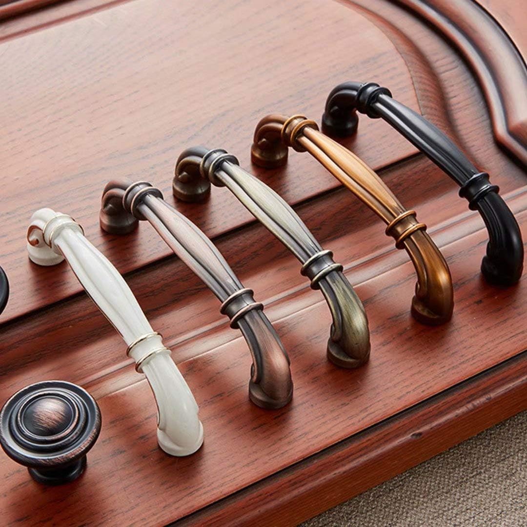 6 Pcs Chinese Style Antique Furniture Handles, Kitchen Cabinet Knobs Handle, Door Knobs Hardware Drawer Pulls Cabinet Drawer Handles (Retro Bronze Hole Centers 128 mm)