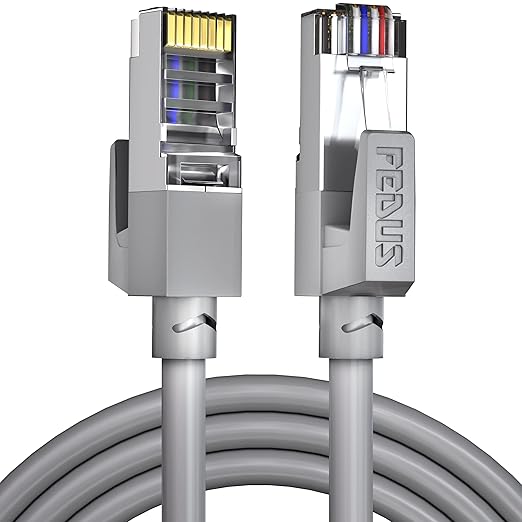 FEDUS 1000 MBPS 10 Meter High Speed RJ45 Cat5e Ethernet Patch Cable LAN Cable Internet Network Computer Cable Cord High Speed Gigabit Category 5 Wires for Modem, Router, Camera, LAN ADSL GRAY