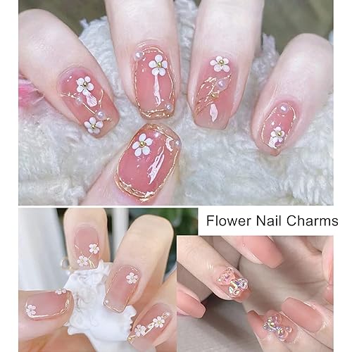 Miniatura 5 de RODAKY Dijes de uñas 3D para uñas acrílicas, mariposa, flor, oso, arte de uñas, manualidades, diamante para decoración de uñas, perla, metal, gemas