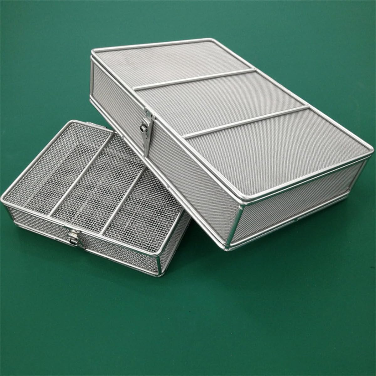 Cestas de esterilización para instrumentos médicos de acero inoxidable 304; bandejas para instrumentos y cestas de malla perforada para esterilización, aptas para instrumentos quirúrgicos,480*250*70mm
