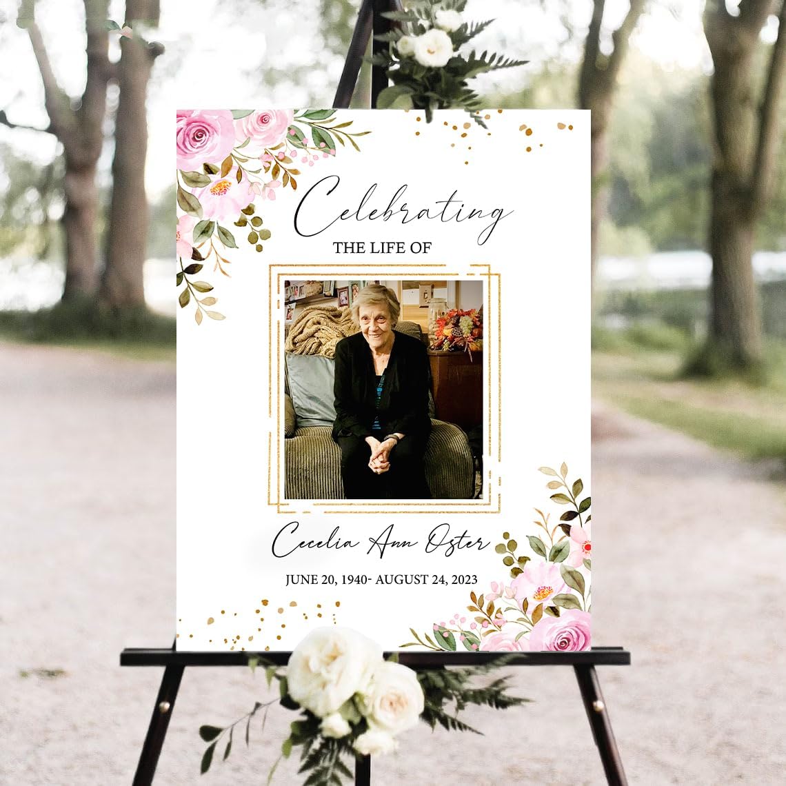 Personalized Funeral Welcome Sign, Celebration of Life Sign, Memorial Sign, In Loving Memory Sign, Memorial Decoration, Celebration of Life Decoration, Heavenly Sign, Heavenly Decoration #6