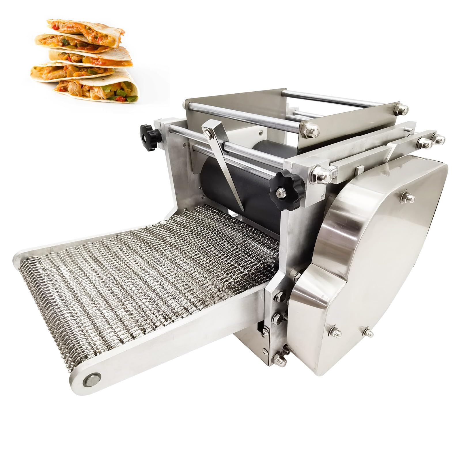 BEILOCKERY Automatic Tortilla Maker Machine, 110V Tortilla Press with Dual Non-Stick Plates, 5.9 Inch Mexico Corn Tacos Maker 1500-2000pcs/h 0.04