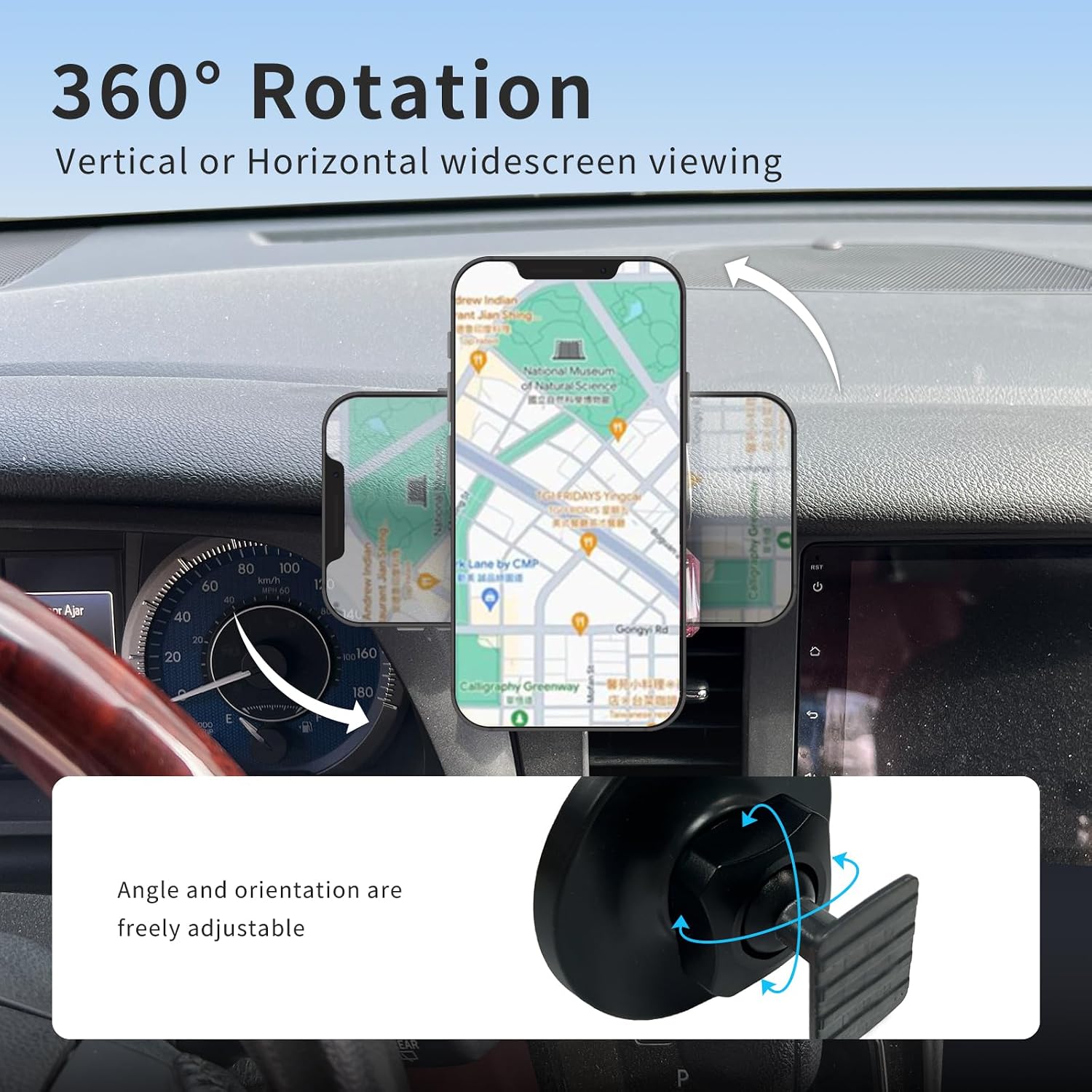 Car Phone Holder for Toyota Sienna 2015-2020,Magnetic Vehicle-Specific Dashboard Mount with MagSafe Ring Support,360° Rotating Adjustable Magnetic Phone Cradle,Toyota Sienna Auto Accessories