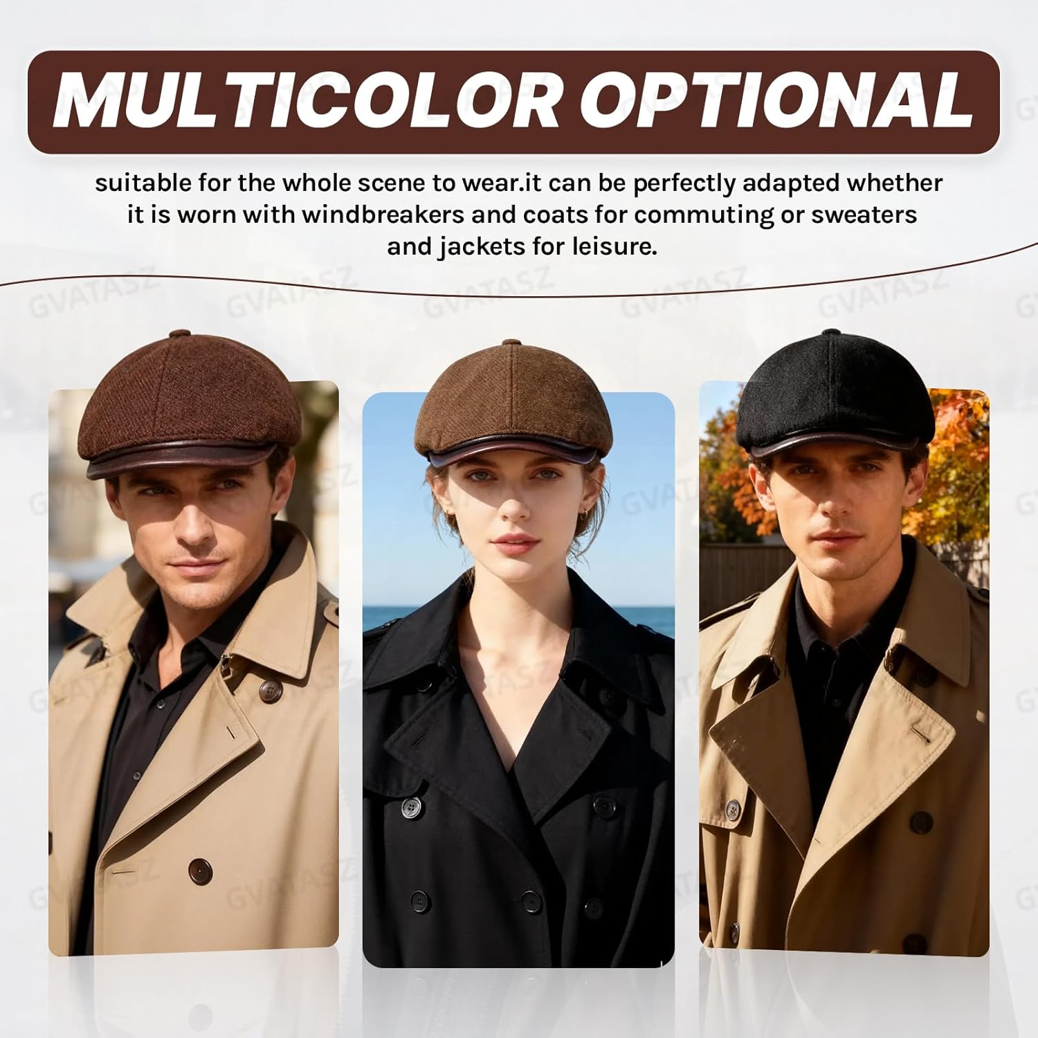 Woolen Newsboy Cap for Men Women Winter Irish Newsies Cabbie Hat Classic Vintage Ivy Cabbie Caps Hooligan Driver Hats - Image 6