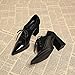 2025 Autumn New Pointed Toe Pumps High Heels Elegant Simple Fashion Women's Shoes Black Bandage Brogue British High Heel Chunky Heel Pumps Shoes (Black, Adult, Women's, 9.5, Digital, US Shoe System, Medium(Medium))