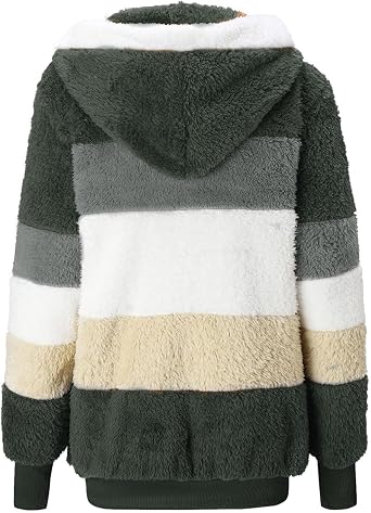 Fleece Jacket for Men Fuzzy Warm Winter Coats Full Zip Sherpa Jacket Oversized Hooded Jackets Fluffy Coat with Pockets
