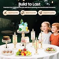 Vista 4 de Soporte para tartas, juego de soporte para tartas, exhibición de platos de postre de cristal para cupcakes, soporte de mesa de postre de metal