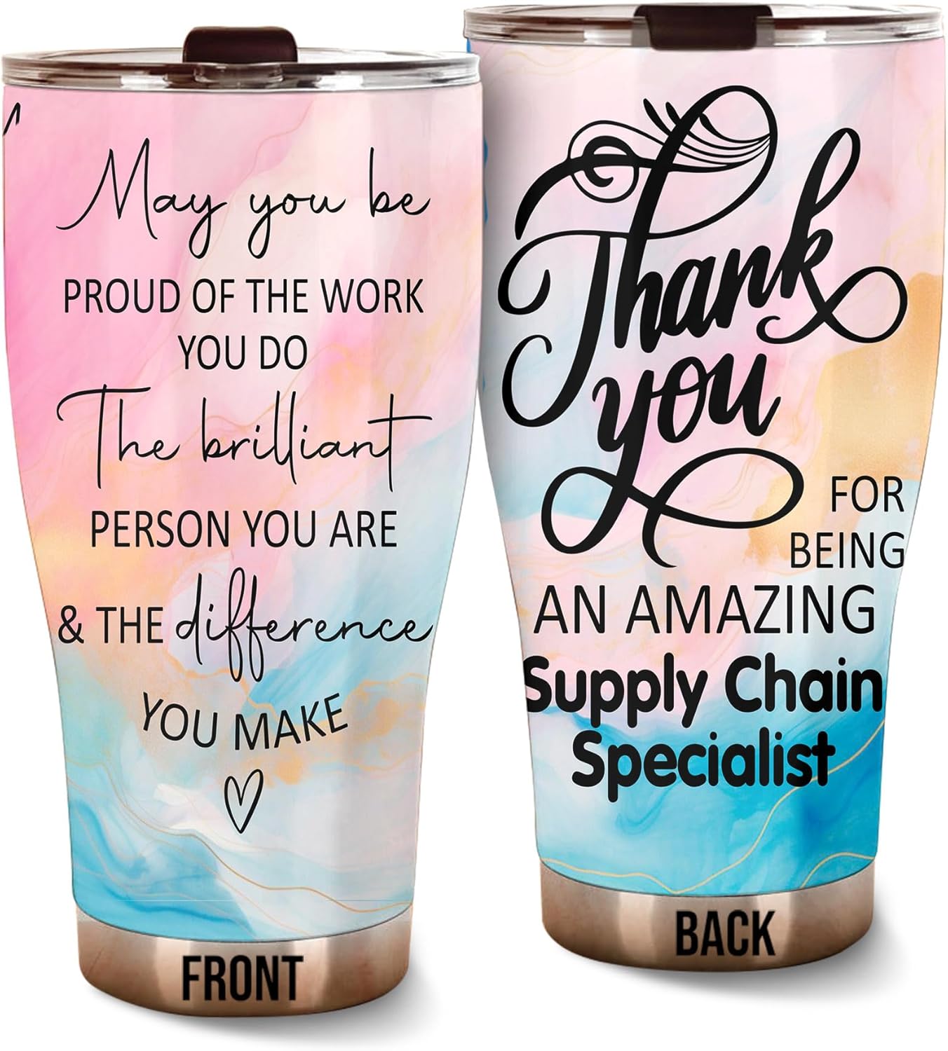 Thank You Amazing Supply Chain Specialist Tumbler Stainless Steel 30oz, Appreciation Gifts for Coworkers, Employees & Staffs Women, Driking Coffee Cup For Teammates Birthday Christmas