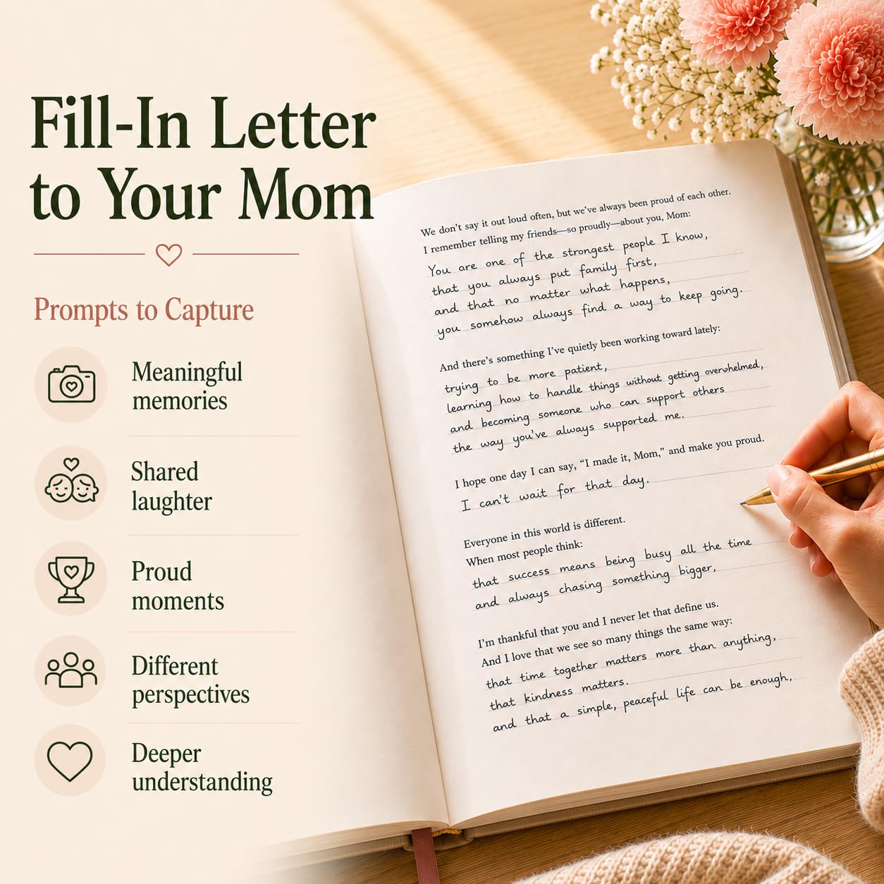 Diario de historias de mamá con letras y mensajes de historia de vida, regalos para mamá | Bring You Closer to Mom | Regalos para mamá para el día de la madre, cumpleaños y Navidad | Calidad reliquia, caja de regalo