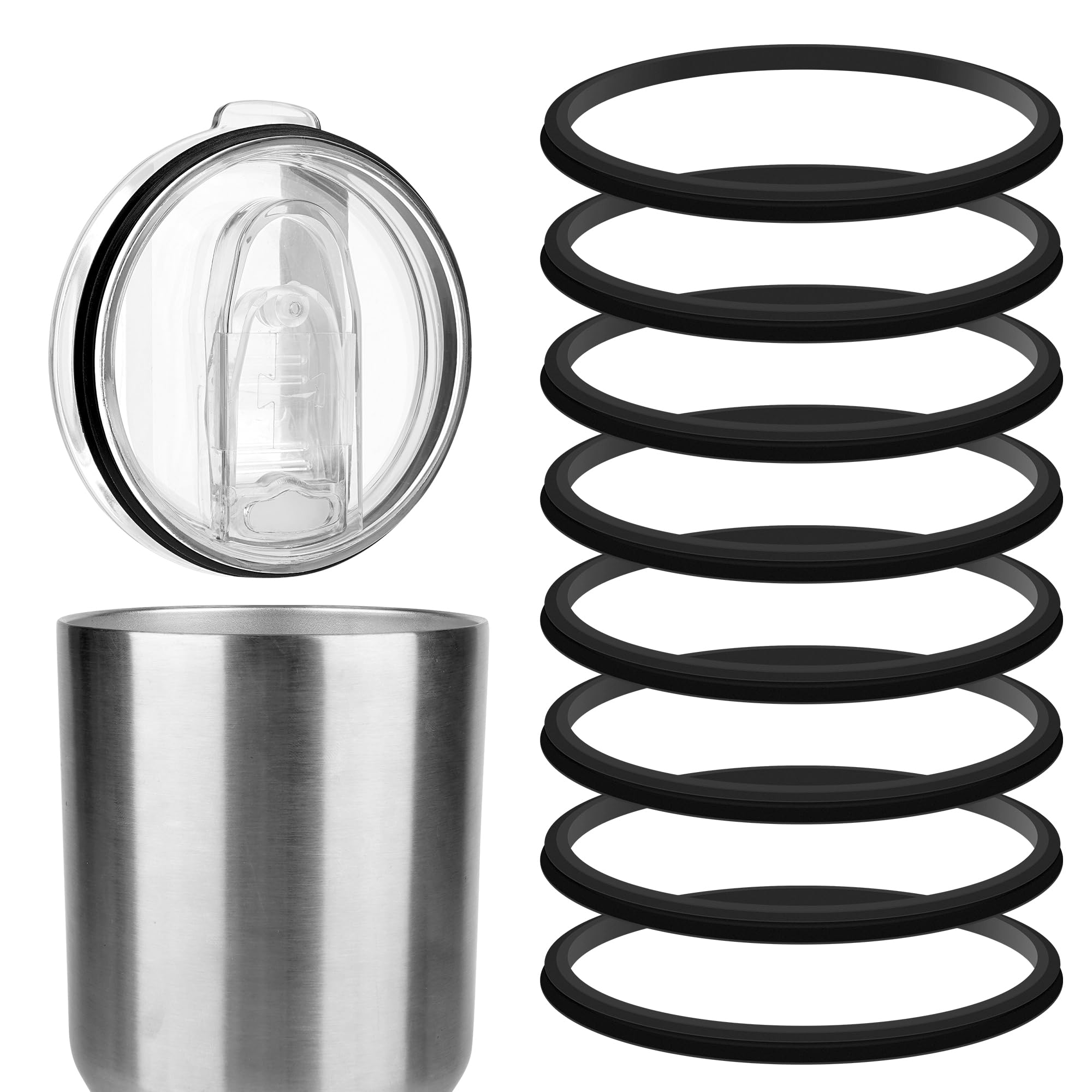 Linkidea 8 Pack Water Bottle Gasket Replacement Compatible with YETI Tumbler 30oz, Cup 26oz/30oz, Silicone O Ring Leak Proof Rubber Seal with Tweezer