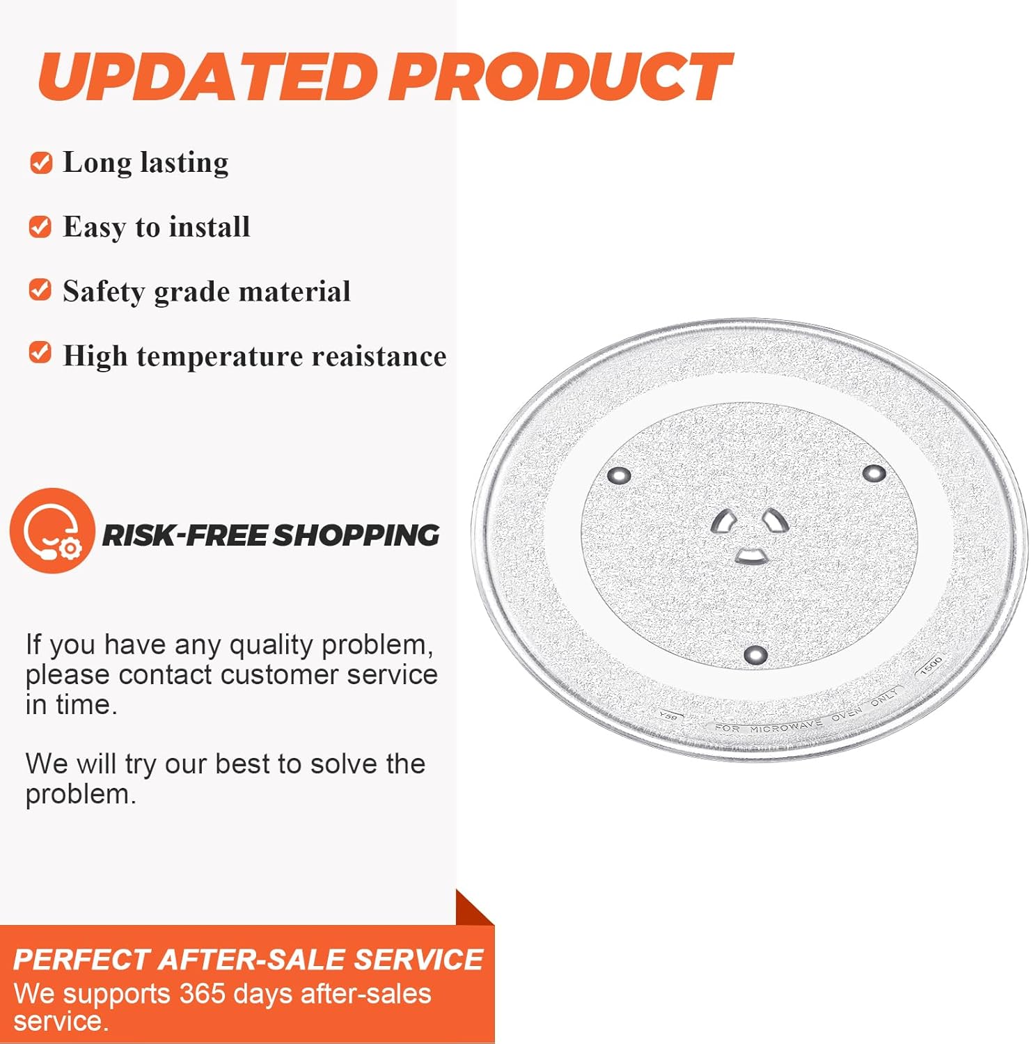 14 1/8" Microwave Turntable Glass Tray by Beaquicy - 14 1/8 INCH Microwave Plate Replacement for GE Microwave - Replaces DE74-20002B WB49X10063 DE74-20002A DE74-20002D WB39X10038 WB49X10096