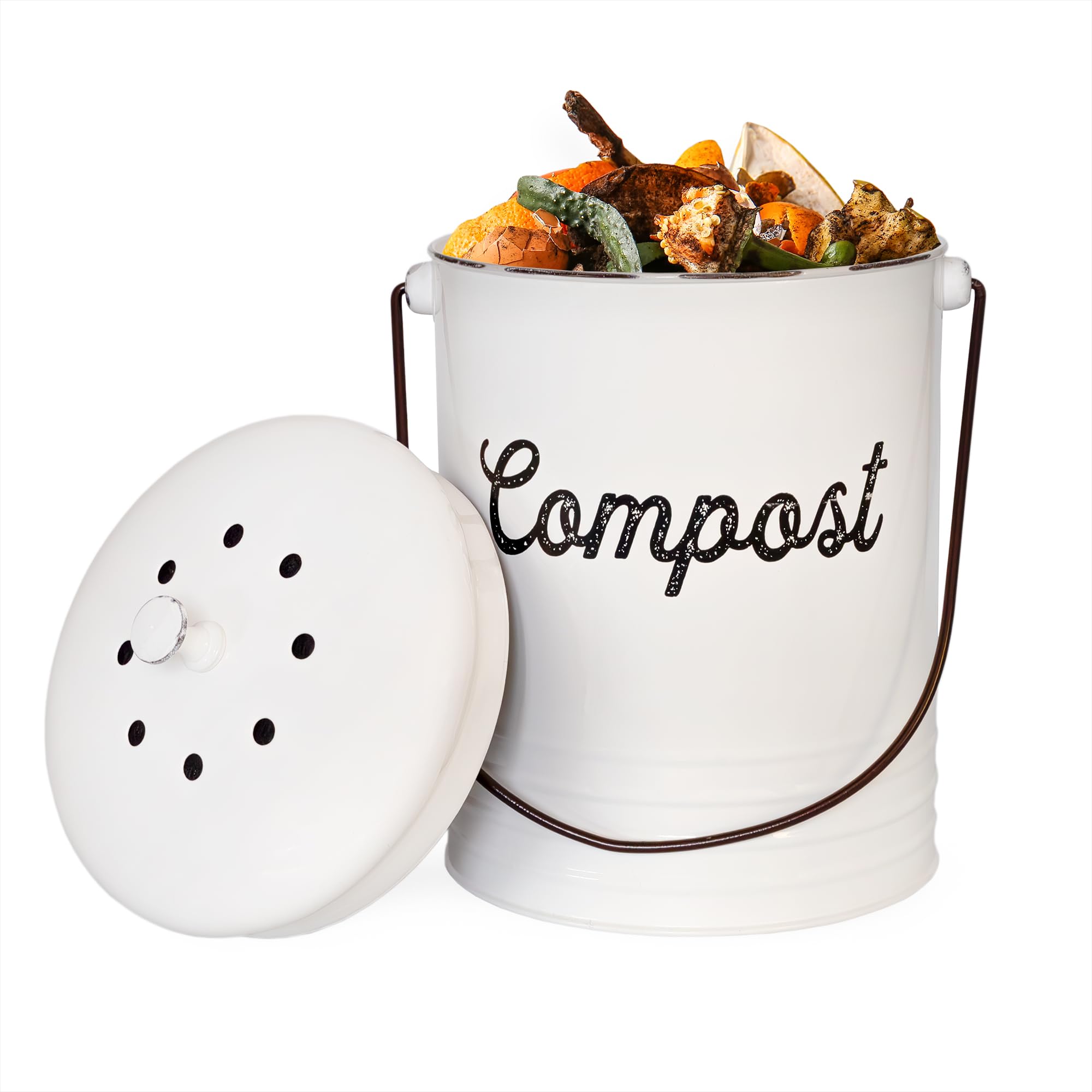 AuldHome Design Kitchen Compost Bin for Countertop