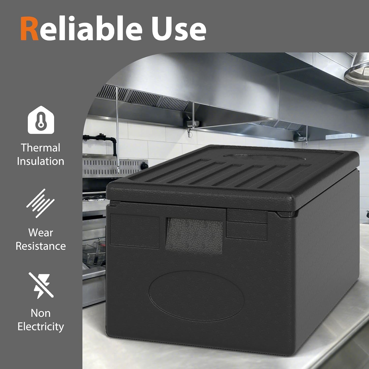 COSTWAY 49 Qt Insulated Food Pan Carrier, Non-Electrical Food Warmer with Built-in Handles & Stackable Design, Portable Food Warmer Hot Box for Catering, Camping, Restaurant (2)