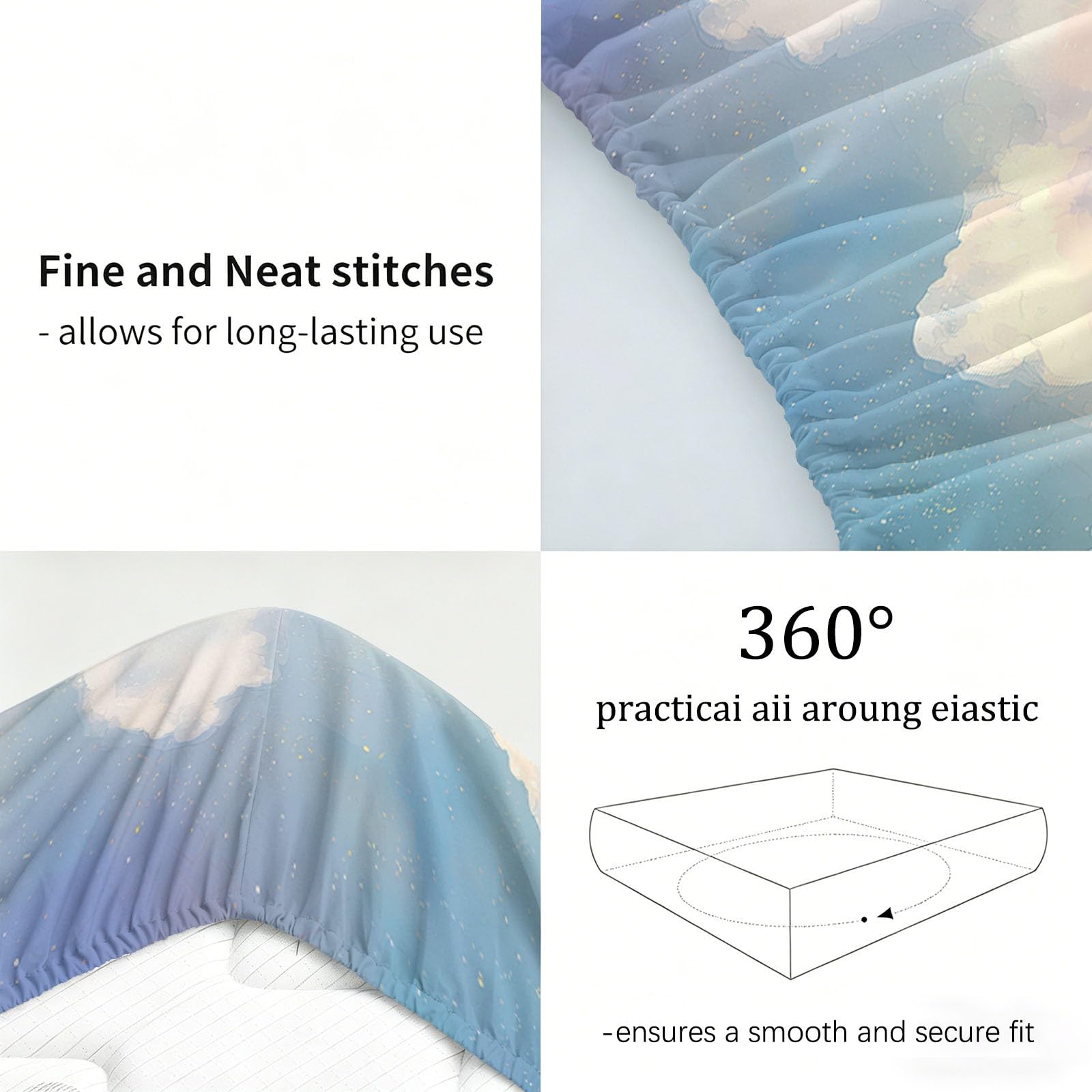 Sábana bajera ajustable para cama de matrimonio de 135 x 190 cm, ropa de