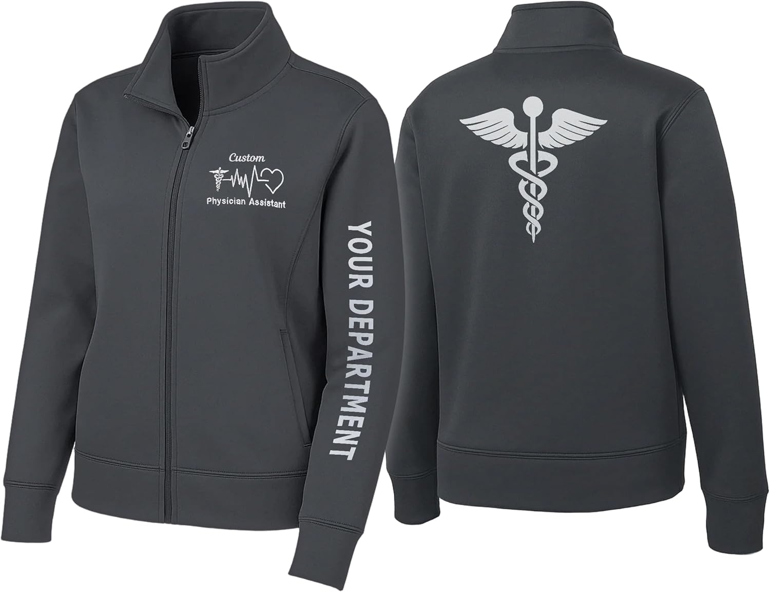 Custom Embroidered Nurse Dry Fit Jacket, RN CNA LPN Medical Zip Up Coat,Personalized Nursing Jacket,Gift for Nurse 3