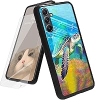 Vista 128 de Funda para Samsung Galaxy A12 5G con protector de pantalla, parte trasera de vidrio templado + TPU de silicona suave que absorbe los golpes