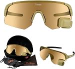 TriEye Eyewear Cycling Glasses with Integrated Rearview Mirror for Men & Women - UV 400 - Left Side Mirror Cycling Glasses