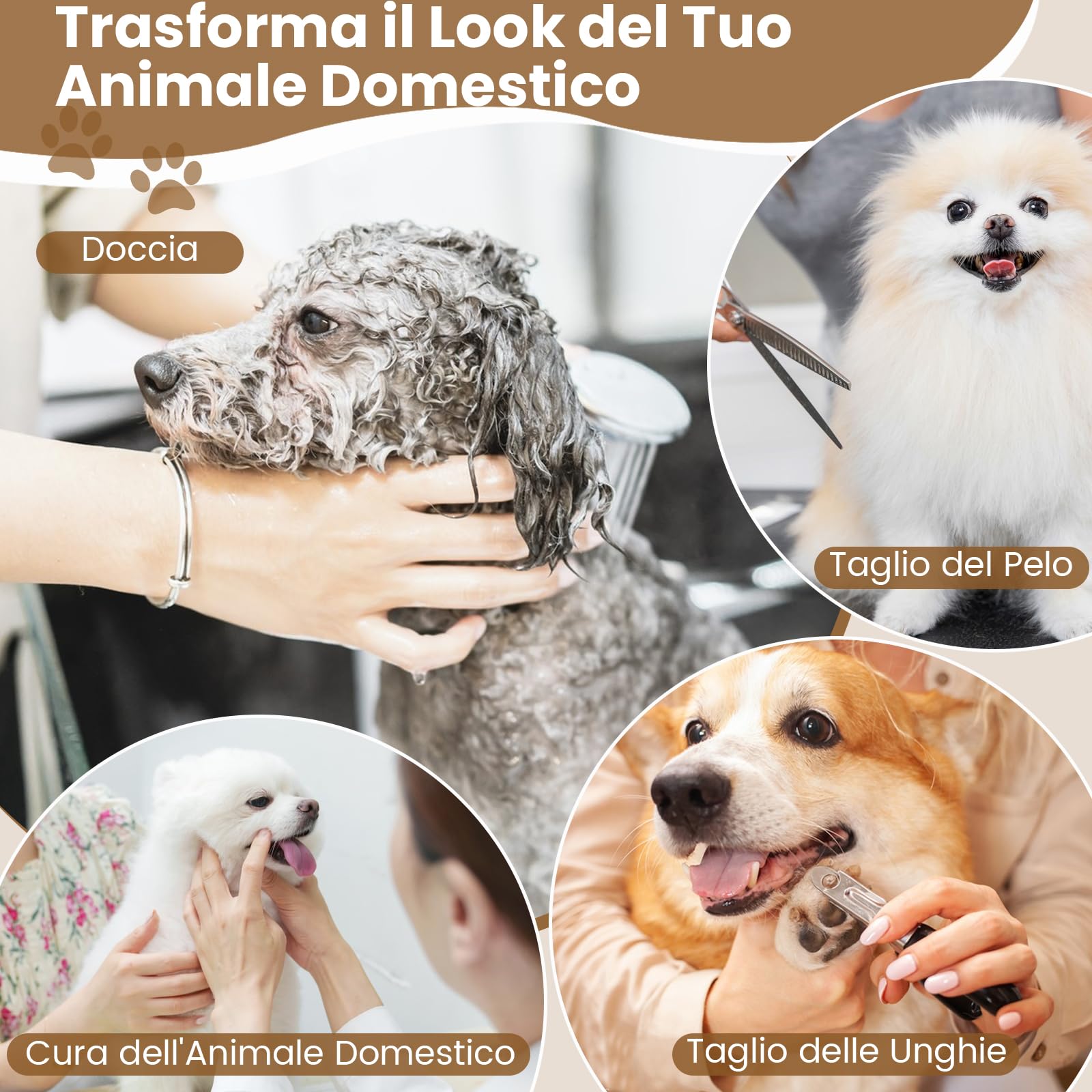 COSTWAY Tavolo Toelettatura e Tosatura per Animali, Accessori Pieghevole per Toilette per Cani con Bracci Regolabili in Altezza,Cappio e Piano Antiscivolo, Portata 100 kg (80,5 x 46 x 146 cm)