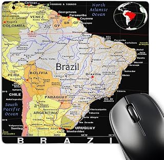 Modern Map Of Brazil In Vivid Color - Mouse Pad, 8 by 8 inches (mp_159692_1)