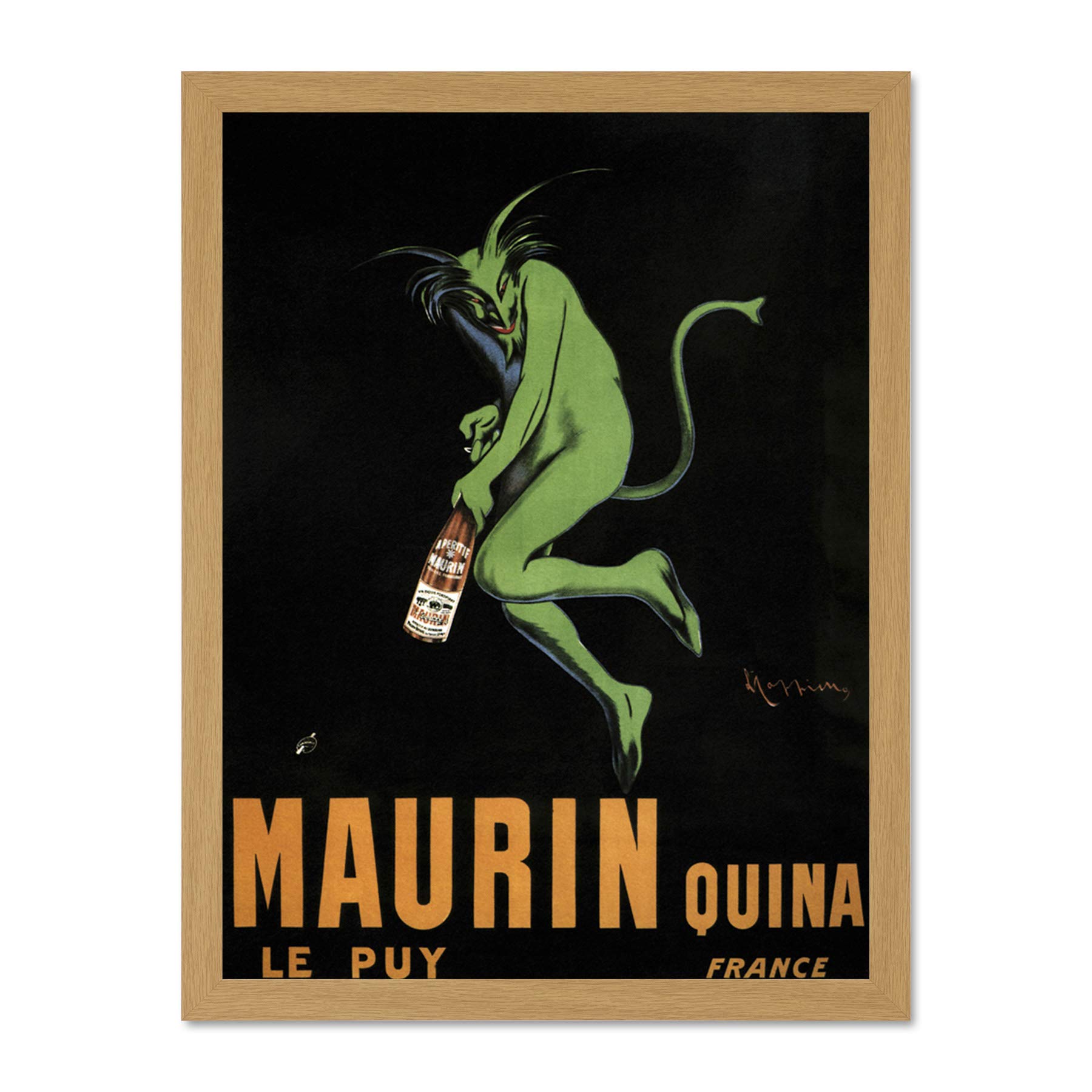 Wee Blue Coo Advert Maurin Le Puy Quina Alcohol Cappiello France Large Framed Art Print Poster Wall Decor 18x24 inch