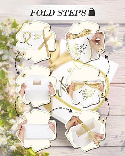 Miniatura 4 de Paquete de 30 bolsas de regalo de agradecimiento con asas de 5.5 x 2.4 x 4.7 pulgadas, pequeñas bolsas de regalo con cinta de lazo, bolsas de regalo