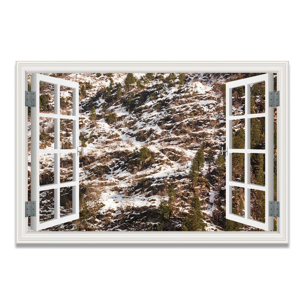 Cuadro lienzo efecto ventana al lago de 20x30cm para decorar tu salón 8