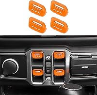 Vista 9 de Jimen Compatible con Jeep Wrangler JL JLU 2018-2023 y Jeep Gladiator JT 2020-2023, 4 piezas de cubierta de interruptor de botón de ventana
