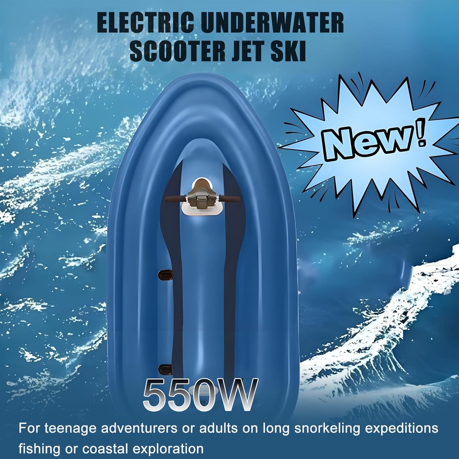 Upgraded Remote Control Electric Inflatable Kayak Motor - 500w Brushless,Fast 3.5h Charge, Drop-Proof Design for Rugged Ocean Use in Snorkeling & Kayaking Expeditions