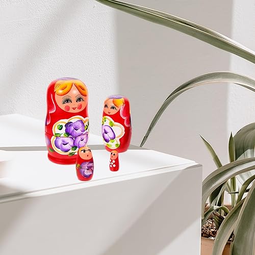 Miniatura 6 de TOYANDONA Muñecas rusas de anidación para niños, juego de muñecas de madera de Matryoshka apilables, hechas a mano, con patrón de niña, juguetes