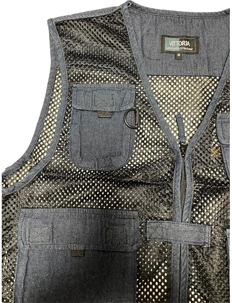 Amazon.co.jp: 紳士メッシュ多機能ベスト ネイビー M L LL メッシュ