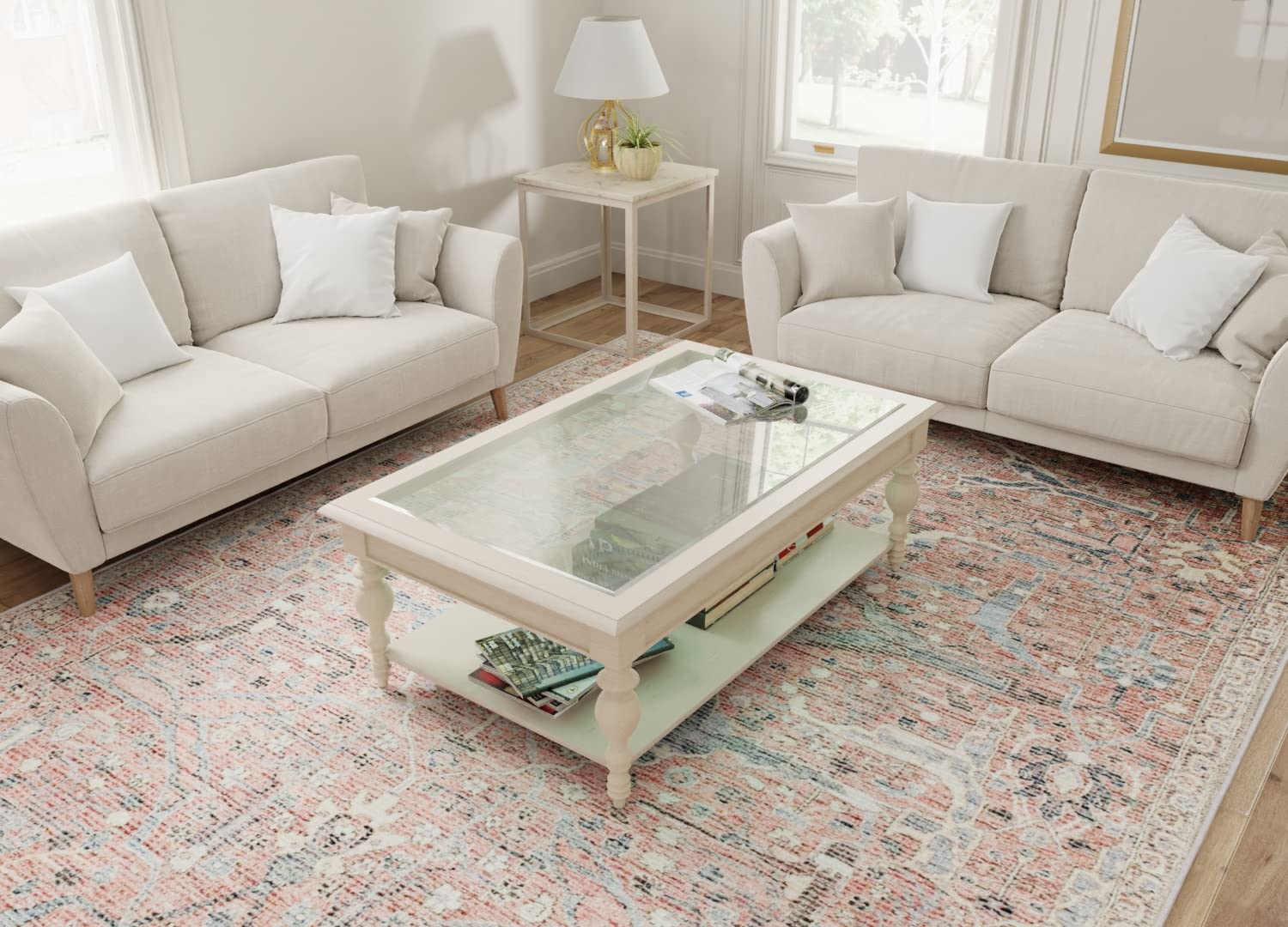 Bashian Boho Chic Oriental Vintage Washable Living Room, Dining Room, Bedroom, Entryway Area Rug, Rust, 8ft x 10ft (Vintage PR206)