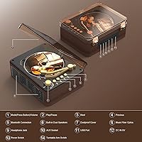 Vista 6 de Portable CD Player Bluetooth with Speakers - Lehwey Desktop CD Players for Home, Built-in Dual Stereo Speakers, FM Radio, Repeat, Remote Control