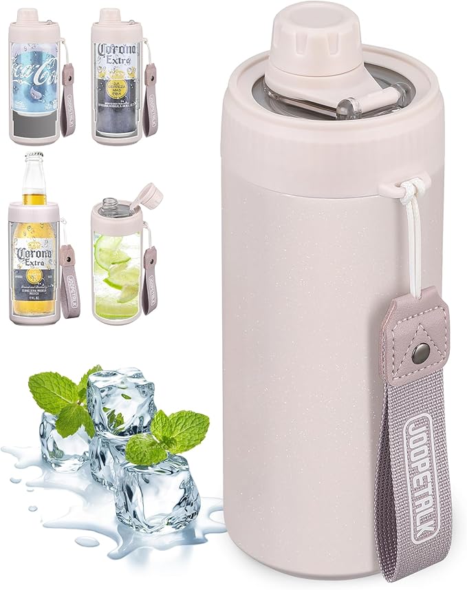 JOOPETALK Universal Can Cooler with Lid Fits All 12oz Cans&