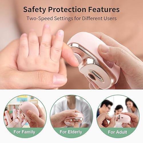 Miniatura 4 de Cortaúñas eléctrico con luz LED, recortadora de uñas eléctrica 3 en 1 para dedos, cortaúñas eléctrico automático con pulido, regalo para adultos y