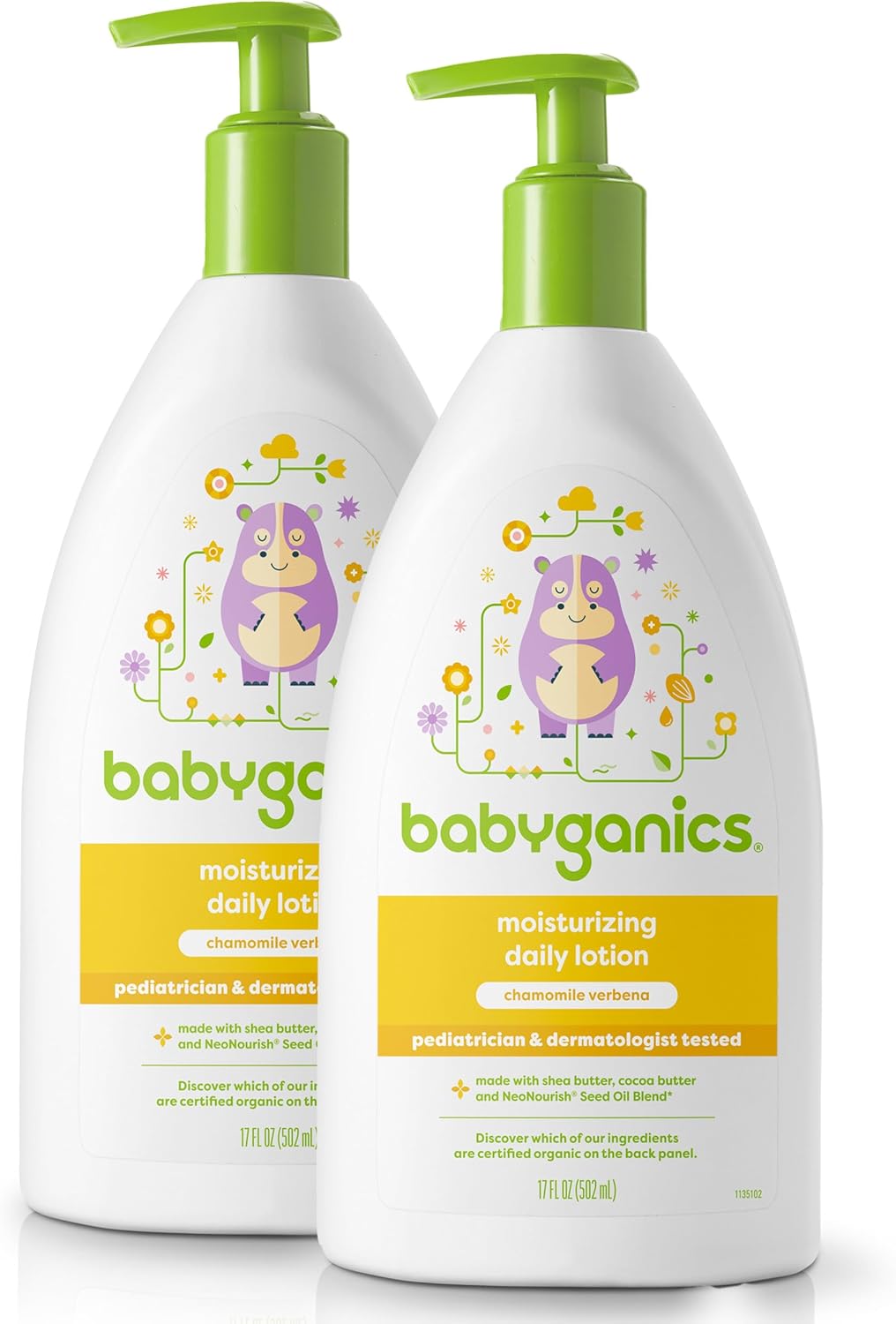 Babyganics Daily Lotion, Chamomile Verbena, Packaging May Vary, 17 Fl Oz (Pack of 2)