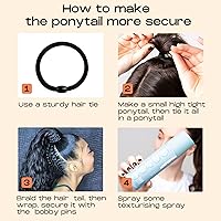 Vista 6 de SEIKEA Extensión de cola de caballo larga recta envolvente con clip, extensiones de cabello sintético suave natural para mujer, 35 pulgadas, marrón