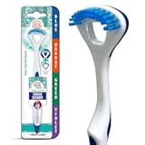 Dual Action Tongue Scraper &lpar;1 Pack&rpar;&comma; 2-in-1 Tongue Scraper & Soft Bristled Brush&comma; Deep Cleans & Fights Bad Breath - Color Varies