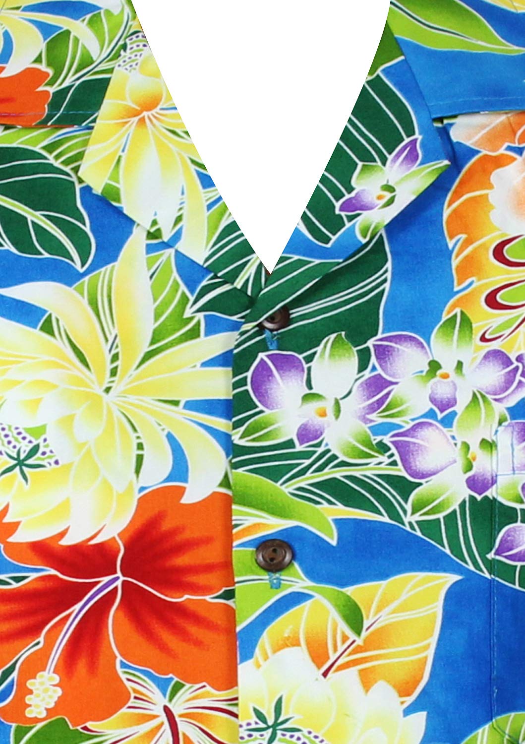 P.L.A. Original Camicia Hawaiana, New Flower Purple With Green, porpora