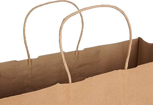 Miniatura 5 de SSWBasics Bolsas de compras grandes de papel kraft natural con asas, 16 pulgadas de ancho x 6 pulgadas de profundidad x 12 pulgadas de alto, bolsas