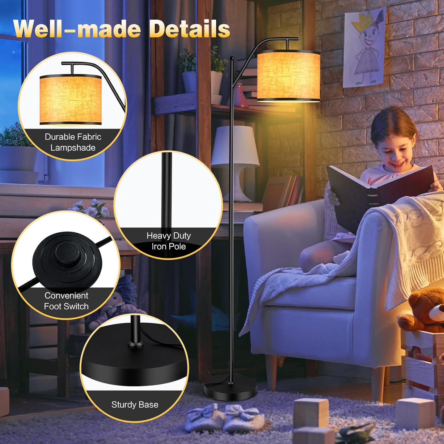 Exсluѕіvе Tangkula Floor Lamp for Living Room, Mid Century Tall Pole Lamp with Arc Hanging Shade, Foot Switch & Metal Base, Indoor Reading Standing Light for Living Room Bedroom Office, LED Bulb Not Included Bеѕt Dеаl Chеар 🛒 Tangkula Floor Lamp for Living Room, Mid Century Tall Pole Lamp with Arc Hanging Shade, Foot Switch & Metal Base, Indoor Reading Standing Light for Living Room Bedroom Office, LED Bulb Not Included